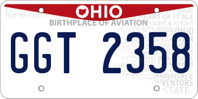 OH license plate GGT2358