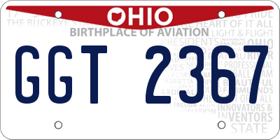OH license plate GGT2367
