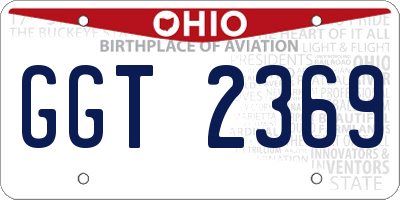 OH license plate GGT2369