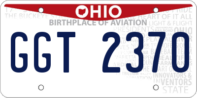 OH license plate GGT2370