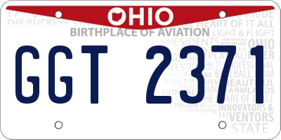 OH license plate GGT2371