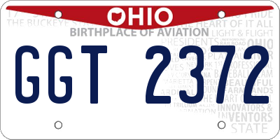 OH license plate GGT2372