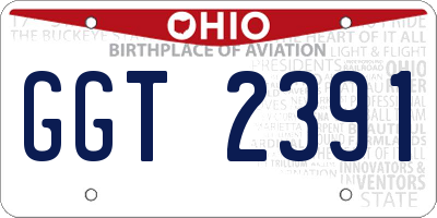OH license plate GGT2391