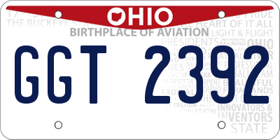 OH license plate GGT2392