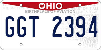 OH license plate GGT2394