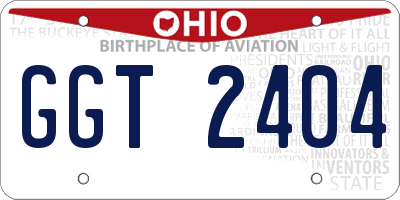 OH license plate GGT2404