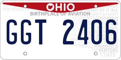 OH license plate GGT2406