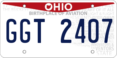 OH license plate GGT2407