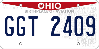 OH license plate GGT2409