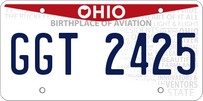 OH license plate GGT2425