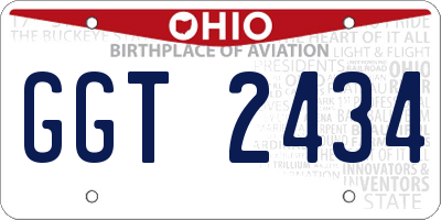 OH license plate GGT2434