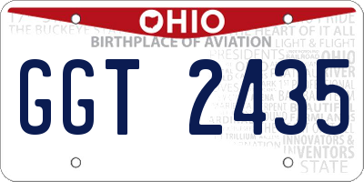 OH license plate GGT2435