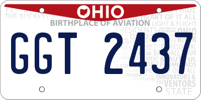 OH license plate GGT2437