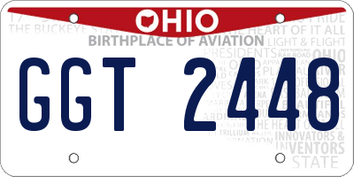 OH license plate GGT2448
