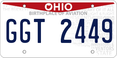OH license plate GGT2449