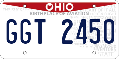 OH license plate GGT2450