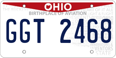 OH license plate GGT2468