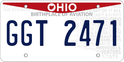 OH license plate GGT2471