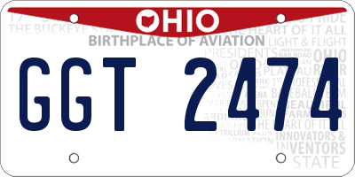 OH license plate GGT2474