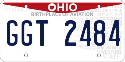 OH license plate GGT2484