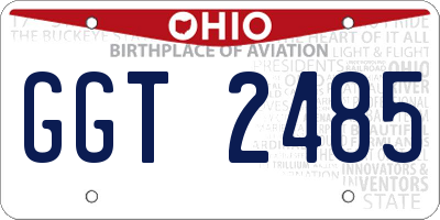 OH license plate GGT2485