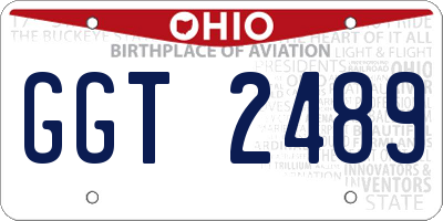 OH license plate GGT2489