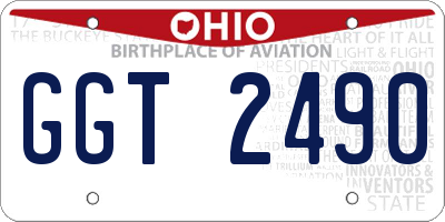 OH license plate GGT2490