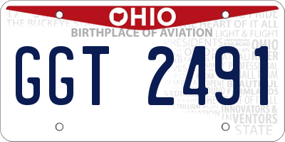 OH license plate GGT2491