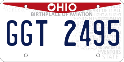 OH license plate GGT2495