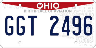 OH license plate GGT2496