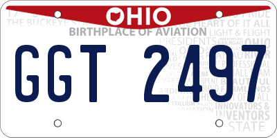 OH license plate GGT2497