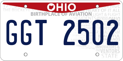 OH license plate GGT2502