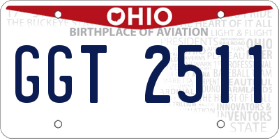 OH license plate GGT2511