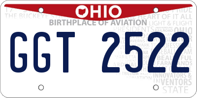 OH license plate GGT2522