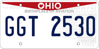 OH license plate GGT2530