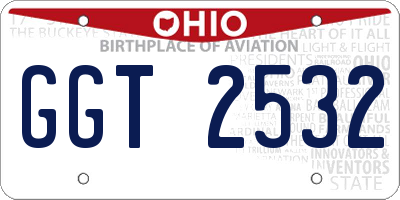 OH license plate GGT2532