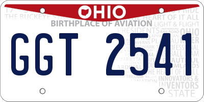 OH license plate GGT2541