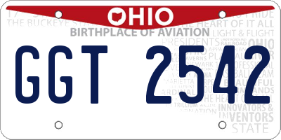 OH license plate GGT2542