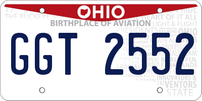 OH license plate GGT2552