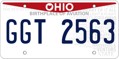 OH license plate GGT2563