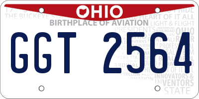 OH license plate GGT2564