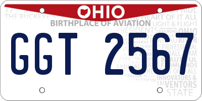 OH license plate GGT2567