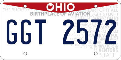 OH license plate GGT2572