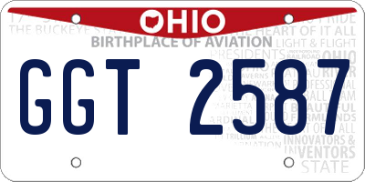 OH license plate GGT2587