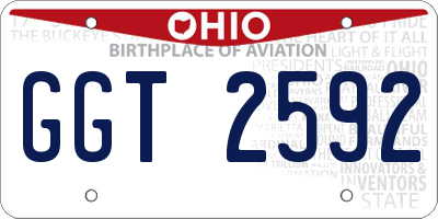 OH license plate GGT2592