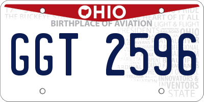 OH license plate GGT2596