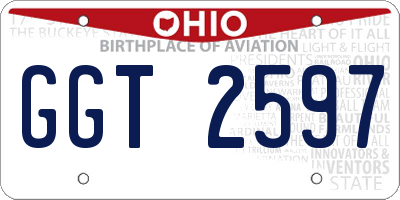 OH license plate GGT2597