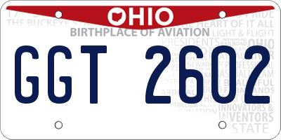 OH license plate GGT2602