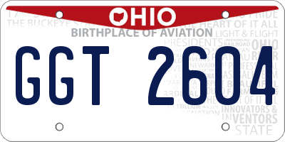 OH license plate GGT2604