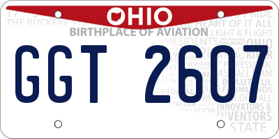 OH license plate GGT2607